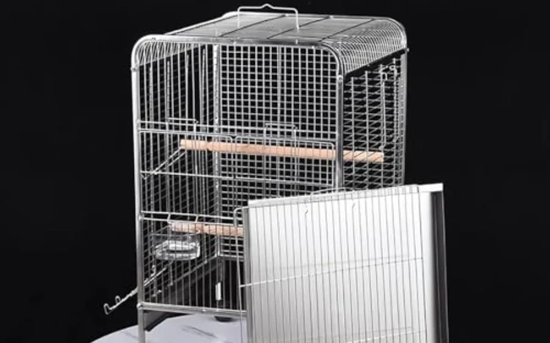 portable-stainlessbirdcage-with-travel-wheels