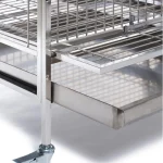 Stainless bird cage with sturdy metal shelves and rolling wheels