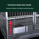 Stainless bird cage with food and water box access point for convenience