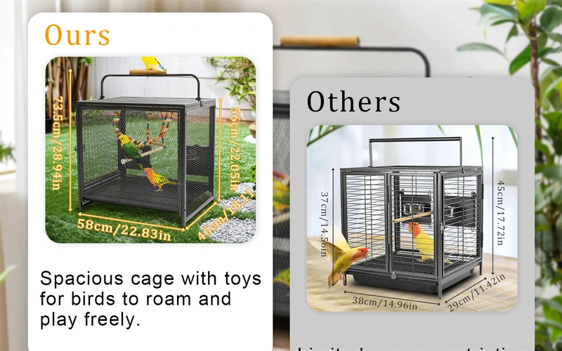 premium-stainlessbirdcage-for-travel-convenience