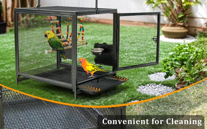 premium-stainlessbirdcage-for-travel-convenience