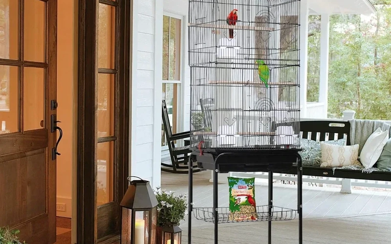 premium-stainlessbirdcage-with-rolling-stand