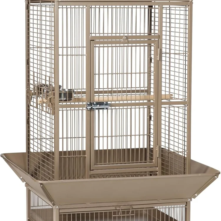 Stainless bird cage with spacious interior and large access door